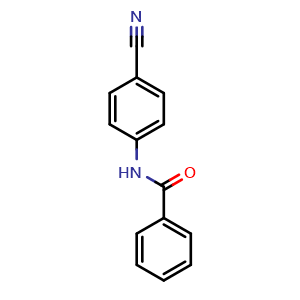 Chemical structure of N-(4-Cyanophenyl)benzamide , CAS 10278-46-3, AChemBlock AD280299