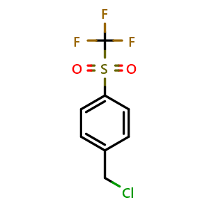 Chemical structure of 1-(Chloromethyl)-4-((trifluoromethyl)sulfonyl)benzene , CAS 89807-52-3, AChemBlock AD280300