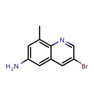 Chemical structure of 3-Bromo-8-methylquinolin-6-amine , CAS 858467-31-9, AChemBlock AD280302