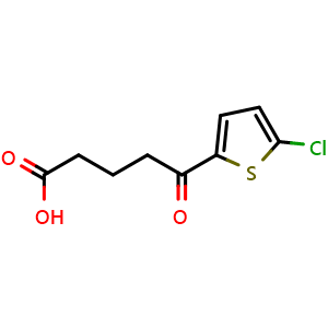 Chemical structure of 5-(5-Chlorothiophen-2-yl)-5-oxopentanoic acid , CAS 845790-40-1, AChemBlock AD280303