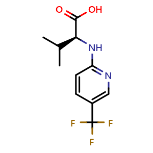 Chemical structure of N-[5-(Trifluoromethyl)pyridin-2-yl]valine , CAS 1028251-32-2, AChemBlock AD280307