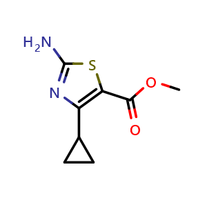 Chemical structure of Methyl 2-amino-4-cyclopropylthiazole-5-carboxylate , CAS 1065074-61-4, AChemBlock AD280308