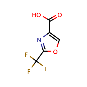 Chemical structure of 2-(Trifluoromethyl)oxazole-4-carboxylicacid , CAS 1060816-01-4, AChemBlock AD280343