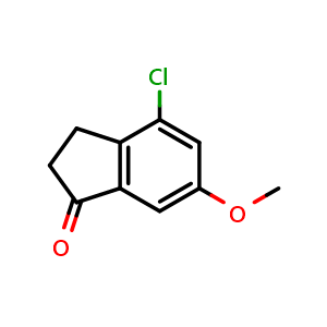 Chemical structure of 4-Chloro-6-methoxy-1-indanone , CAS 1092347-56-2, AChemBlock AD280345