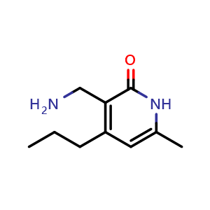 Chemical structure of 3-(Aminomethyl)-6-methyl-4-propyl-2(1H)-pyridinone , CAS 1346575-64-1, AChemBlock AD280347