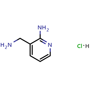 Chemical structure of 3-(Aminomethyl)pyridin-2-amine hydrochloride , CAS 1315180-24-5, AChemBlock AD280349