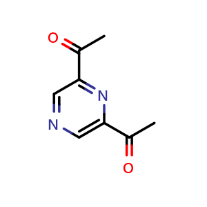 Chemical structure of 1,1′-(2,6-Pyrazinediyl)bis[ethanone] , CAS 132855-06-2, AChemBlock AD280350