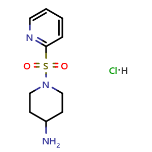 Chemical structure of 1-(Pyridine-2-sulfonyl)-piperidin-4-ylamine hydrochloride , CAS 1353958-73-2, AChemBlock AD280385