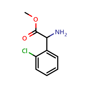 Chemical structure of Methyl alpha-amino-2-chlorobenzeneacetate , CAS 141109-13-9, AChemBlock AD280401