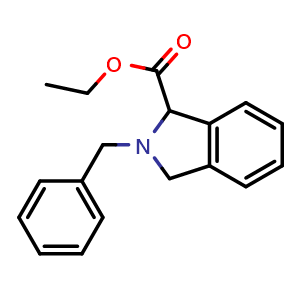 Chemical structure of 2-Benzyl-2,3-dihydro-1H-isoindole-1-carboxylic acid ethyl ester , CAS 1245572-33-1, AChemBlock AD280405