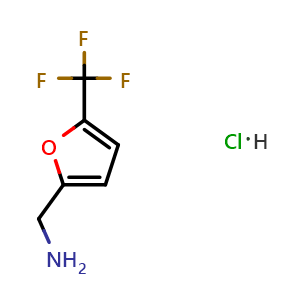 Chemical structure of C-(5-Trifluoromethyl-furan-2-yl)-methylamine hydrochloride , CAS 1373223-75-6, AChemBlock AD280409
