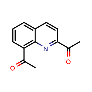 Chemical structure of 1-(8-Acetyl-quinolin-2-yl)-ethanone , CAS 1214264-82-0, AChemBlock AD280422