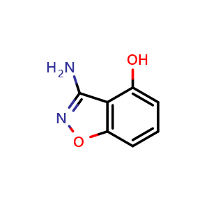 Chemical structure of 1,2-Benzisoxazol-4-ol,3-amino , CAS 126940-15-6, AChemBlock AD280426