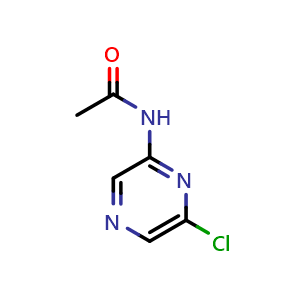Chemical structure of N-(6-Chloro-2-pyrazinyl)acetamide , CAS 132453-63-5, AChemBlock AD280427