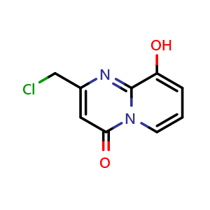 Chemical structure of 2-(Chloromethyl)-9-hydroxy-4H-pyrido[1,2-a]pyrimidin-4-one , CAS 162469-86-5, AChemBlock AD280433