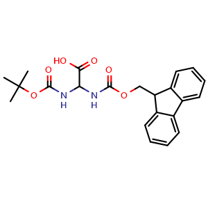 Chemical structure of (RS)-2-(Boc-amino)-2-(Fmoc-amino)-acetic acid , CAS 176039-39-7, AChemBlock AD280435