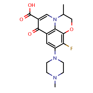 Chemical structure of 9-Piperazino ofloxacin , CAS 197291-75-1, AChemBlock AD280439