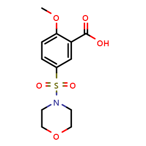 Chemical structure of 2-Methoxy-5-(morpholine-4-sulfonyl)-benzoic acid , CAS 168890-59-3, AChemBlock AD280444