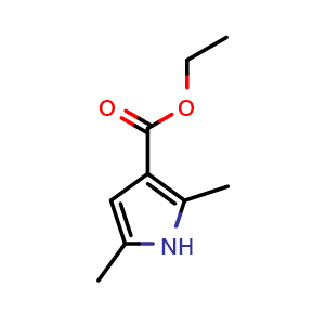 Chemical structure of Ethyl2,5-dimethylpyrrole-3-carboxylate , CAS 2199-52-2, AChemBlock AD280454