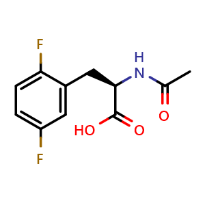 Chemical structure of (R)-2-Acetamido-3-(2,5-difluorophenyl)propanoic acid , CAS 266360-55-8, AChemBlock AD280455