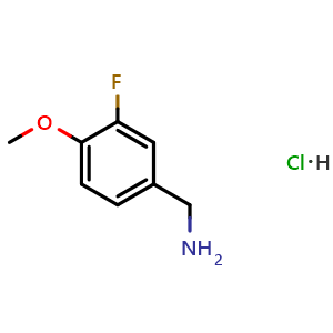 Chemical structure of 3-Fluoro-4-methoxybenzylamine hydrochloride , CAS 247570-27-0, AChemBlock AD280464
