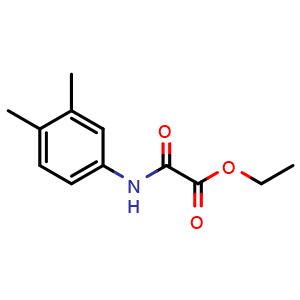 Chemical structure of Ethyl 2-((3,4-dimethylphenyl)amino)-2-oxoacetate , CAS 24451-17-0, AChemBlock AD280472