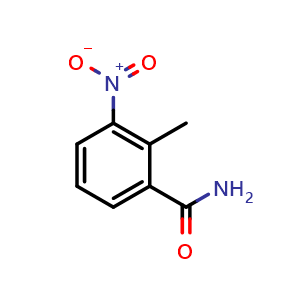 Chemical structure of 2-Methyl-3-nitrobenzamide , CAS 290366-59-5, AChemBlock AD280475