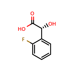 Chemical structure of (R)-2-Fluoromandelic acid , CAS 32222-48-3, AChemBlock AD280477