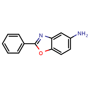 Chemical structure of 2-Phenyl-benzooxazol-5-ylamine , CAS 41373-37-9, AChemBlock AD280481