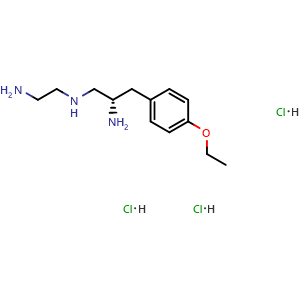 Chemical structure of (S)-N1-(2-Aminoethyl)-3-(4-ethoxyphenyl)propane-1,2-diamine trihydrochloride , CAS 221640-06-8, AChemBlock AD280483