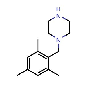 Chemical structure of 1-(2,4,6-Trimethylbenzyl)piperazine , CAS 41717-26-4, AChemBlock AD280484