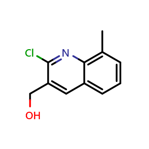Chemical structure of (2-Chloro-8-methylquinolin-3-yl)methanol , CAS 333408-31-4, AChemBlock AD280486