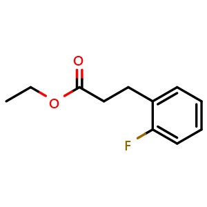 Chemical structure of 3-(2-Fluoro-phenyl)-propionic acid ethyl ester , CAS 39856-89-8, AChemBlock AD280492