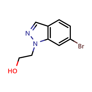 Chemical structure of 1H-Indazole-1-ethanol,6-bromo , CAS 281204-67-9, AChemBlock AD280500