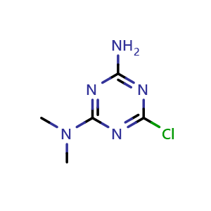 Chemical structure of 6-Chloro-N,N-dimethyl-1,3,5-triazine-2,4-diamine , CAS 32998-04-2, AChemBlock AD280502