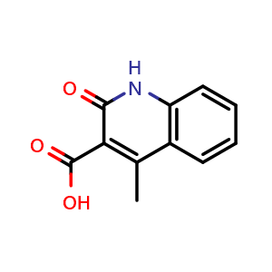 Chemical structure of 4-Methyl-2-oxo-1,2-dihydroquinoline-3-carboxylic acid , CAS 32890-65-6, AChemBlock AD280504