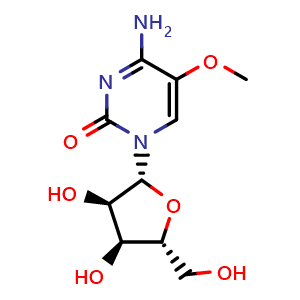 Chemical structure of 5-Methoxy cytidine , CAS 37805-90-6, AChemBlock AD280509
