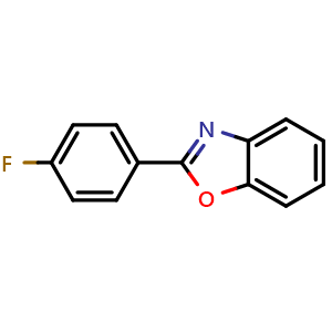 Chemical structure of 2-(4-Fluorophenyl)benzoxazole , CAS 397-54-6, AChemBlock AD280517