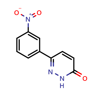 Chemical structure of 6-(4-3-Nitrophenyl)pyridazin-3(2H)-one , CAS 54558-01-9, AChemBlock AD280529