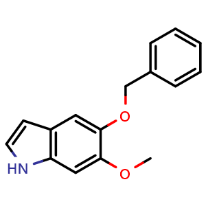 Chemical structure of 5-Benzyloxy-6-methoxyindole , CAS 4790-04-9, AChemBlock AD280531