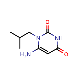 Chemical structure of 4-Amino-3-isobutylpyrimidine-2,6-dione , CAS 56075-75-3, AChemBlock AD280535
