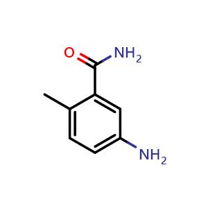 Chemical structure of 5-Amino-2-methylbenzamide , CAS 515131-52-9, AChemBlock AD280537