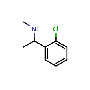 Chemical structure of 1-(2-Chlorophenyl)-N-methylethanamine , CAS 51586-22-2, AChemBlock AD280538