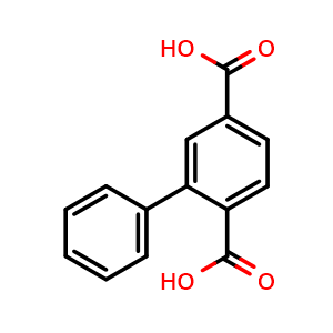 Chemical structure of 1,1'-Biphenyl]-2,5-dicarboxylic acid , CAS 4445-51-6, AChemBlock AD280540