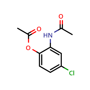 Chemical structure of Acetic acid 2-acetylamino-4-chlorophenyl ester , CAS 55702-50-6, AChemBlock AD280549