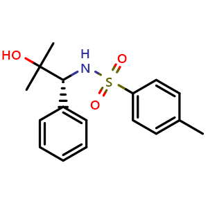 Chemical structure of (R)-N-(2-Hydroxy-2-methyl-1-phenylpropyl)-4-methylbenzenesulfonamide , CAS 620627-46-5, AChemBlock AD280559