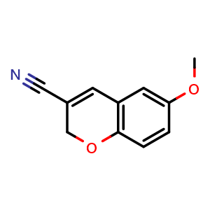 Chemical structure of 6-Methoxy-2H-chromene-3-carbonitrile , CAS 57543-71-2, AChemBlock AD280562