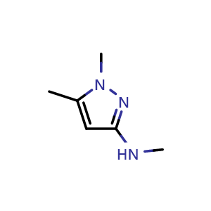 Chemical structure of 1H-Pyrazol-3-amine,N,1,5-trimethyl , CAS 646506-40-3, AChemBlock AD280565