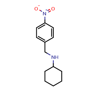 Chemical structure of N-(4-Nitrobenzyl)cyclohexanamine , CAS 59507-51-6, AChemBlock AD280567