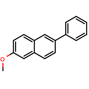 Chemical structure of 2-Methoxy-6-phenylnaphthalene , CAS 59115-43-4, AChemBlock AD280568
